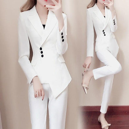 Women white Slim Pant Suits - HEPSIBAH SHOP