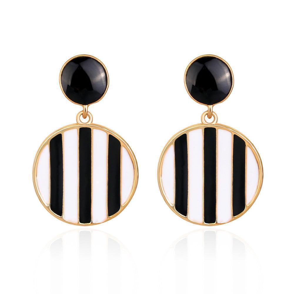 Black and white drip earrings - HEPSIBAH SHOP