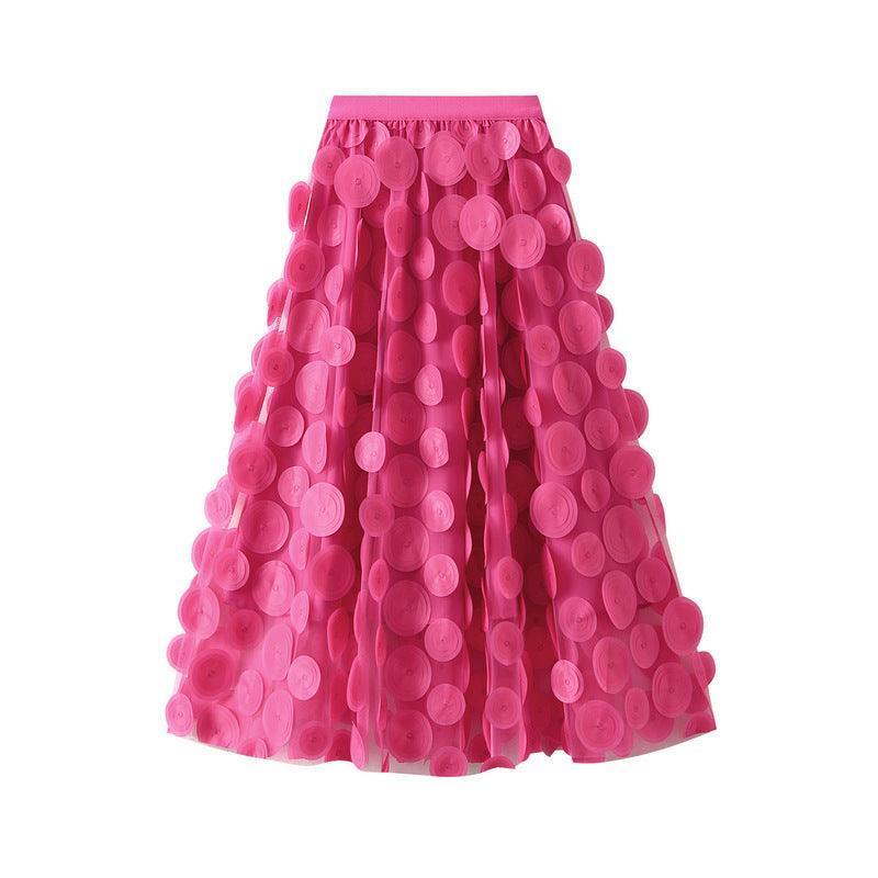 Three-dimensional Polka Dot Black Mesh Skirt - HEPSIBAH SHOP