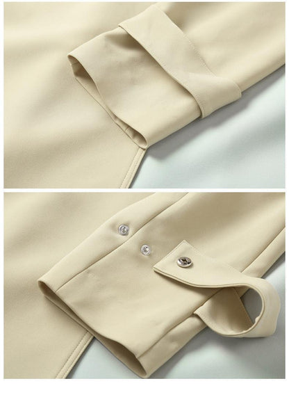 Temperament lapel contrast stitching jacket - HEPSIBAH SHOP