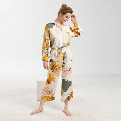 Lapel pajamas suit