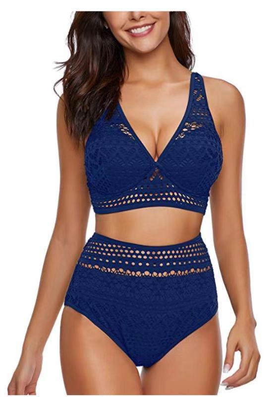 One-piece high waist cutout lace bikini - HEPSIBAH SHOP