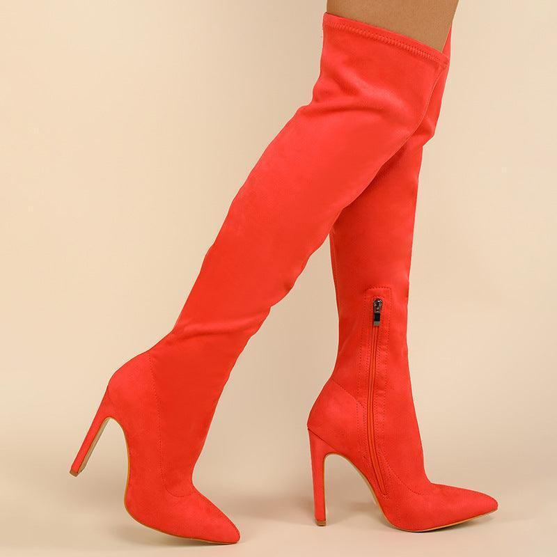 Women's Thick-heeled Inner Zipper Colored Boots - HEPSIBAH SHOP