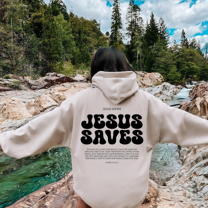 Jesus Saves Hoodie Bible Verses Church Sweater - HEPSIBAH SHOP