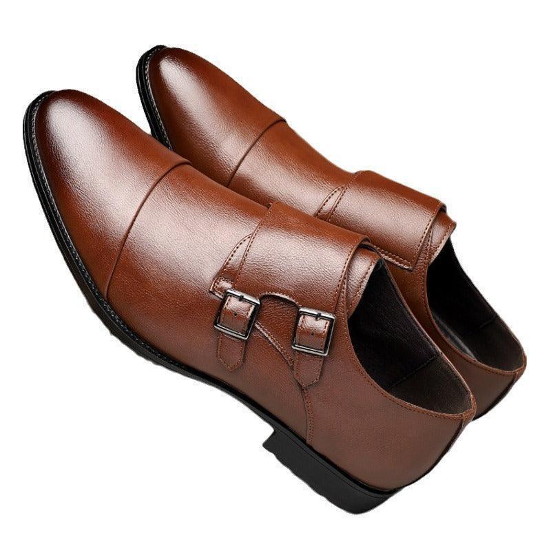 Men's Business Formal Pointed Buckle Leather Shoes - HEPSIBAH SHOP