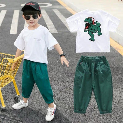 Children's Clothing Boys Summer Suits Western-style Clothes Boys Summer Handsome Short Sleeves - HEPSIBAH SHOP