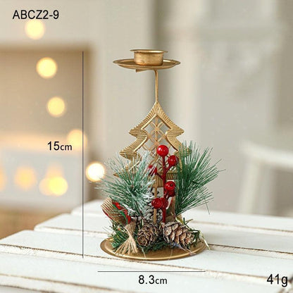 Christmas Candlestick Golden Wrought Iron Decoration - HEPSIBAH SHOP