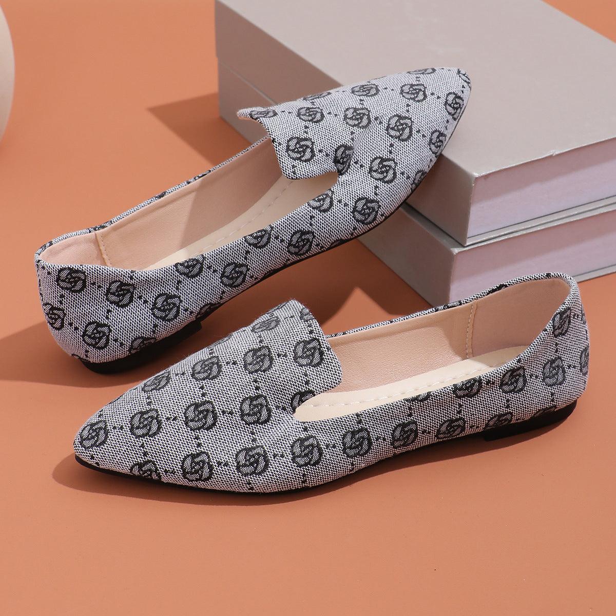 Rose Print Flats Shoes Fashion For Women - HEPSIBAH SHOP