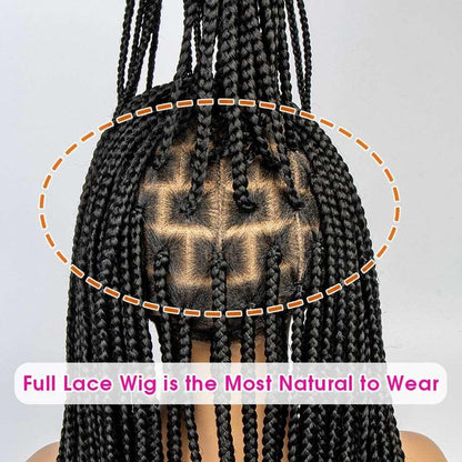 African American Synthetic Braid Wigs With Baby Hair Full Lace Frontal - HEPSIBAH SHOP