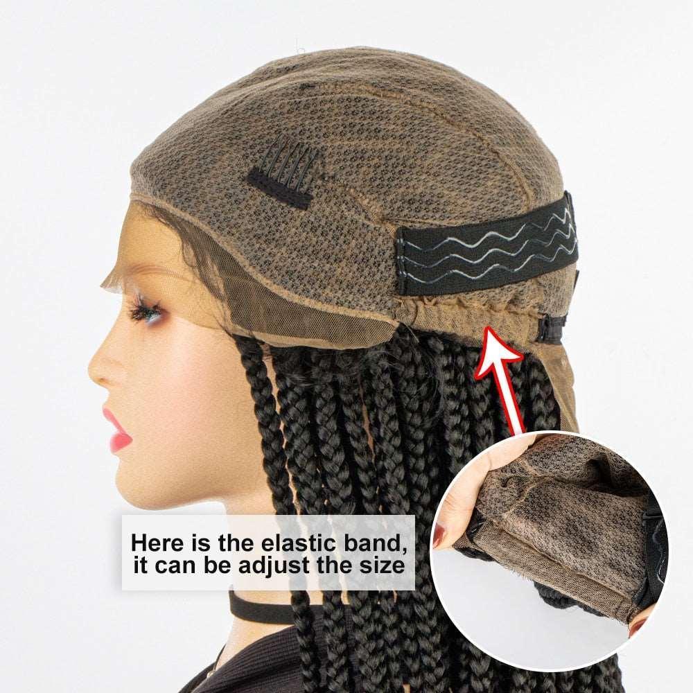 African American Synthetic Braid Wigs With Baby Hair Full Lace Frontal - HEPSIBAH SHOP