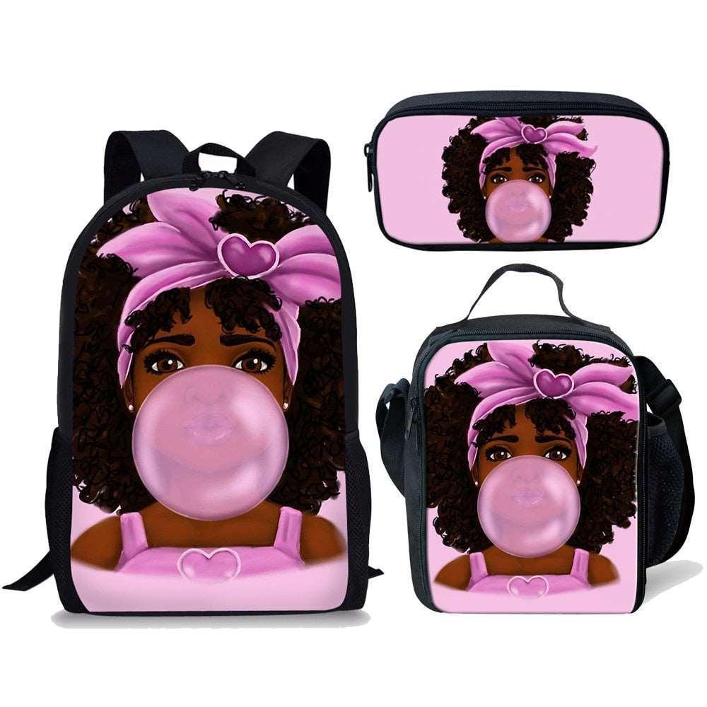 Afro Girl Magic Art School Bag Sets For Kids - HEPSIBAH SHOP