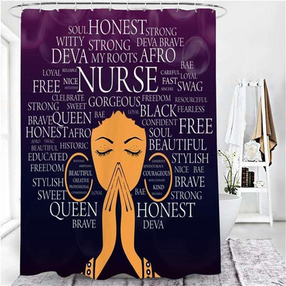 Black Women Print Shower Curtain Set Waterproof - HEPSIBAH SHOP