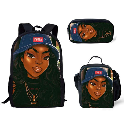 Afro Girl Magic Art School Bag Sets For Kids - HEPSIBAH SHOP