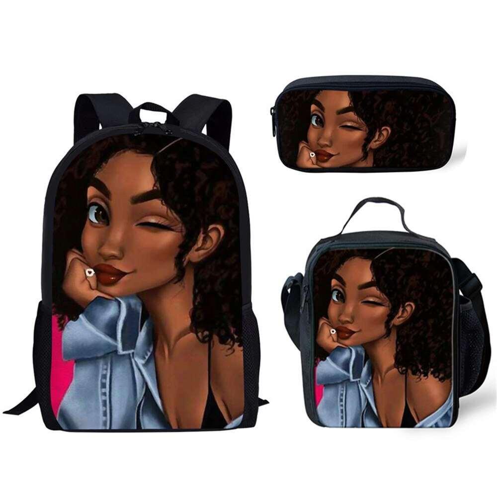 Afro Girl Magic Art School Bag Sets For Kids - HEPSIBAH SHOP