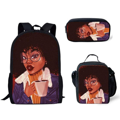 Afro Girl Magic Art School Bag Sets For Kids - HEPSIBAH SHOP