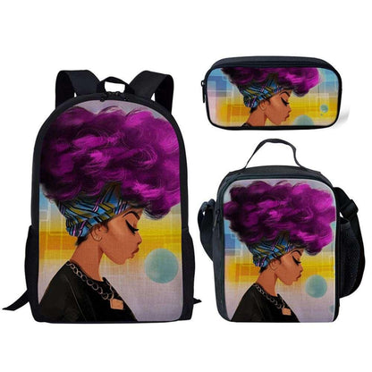 Afro Girl Magic Art School Bag Sets For Kids - HEPSIBAH SHOP