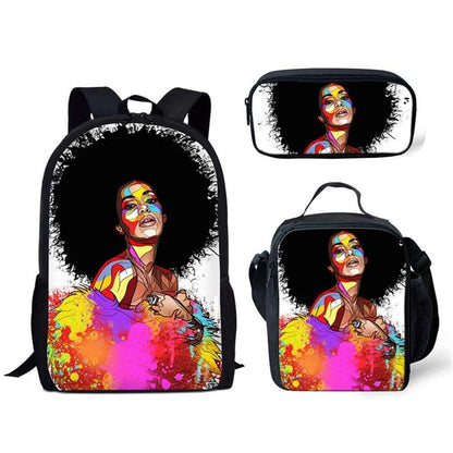 Afro Girl Magic Art School Bag Sets For Kids - HEPSIBAH SHOP