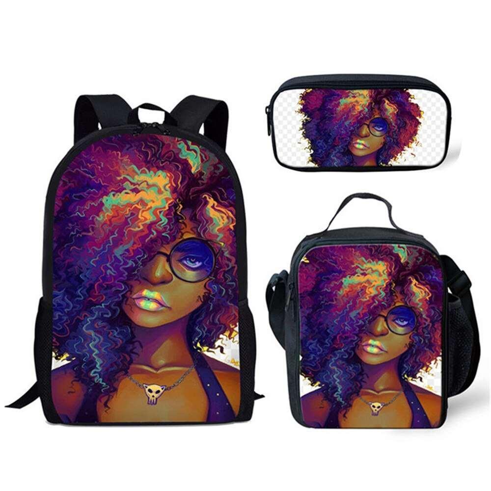 Afro Girl Magic Art School Bag Sets For Kids - HEPSIBAH SHOP