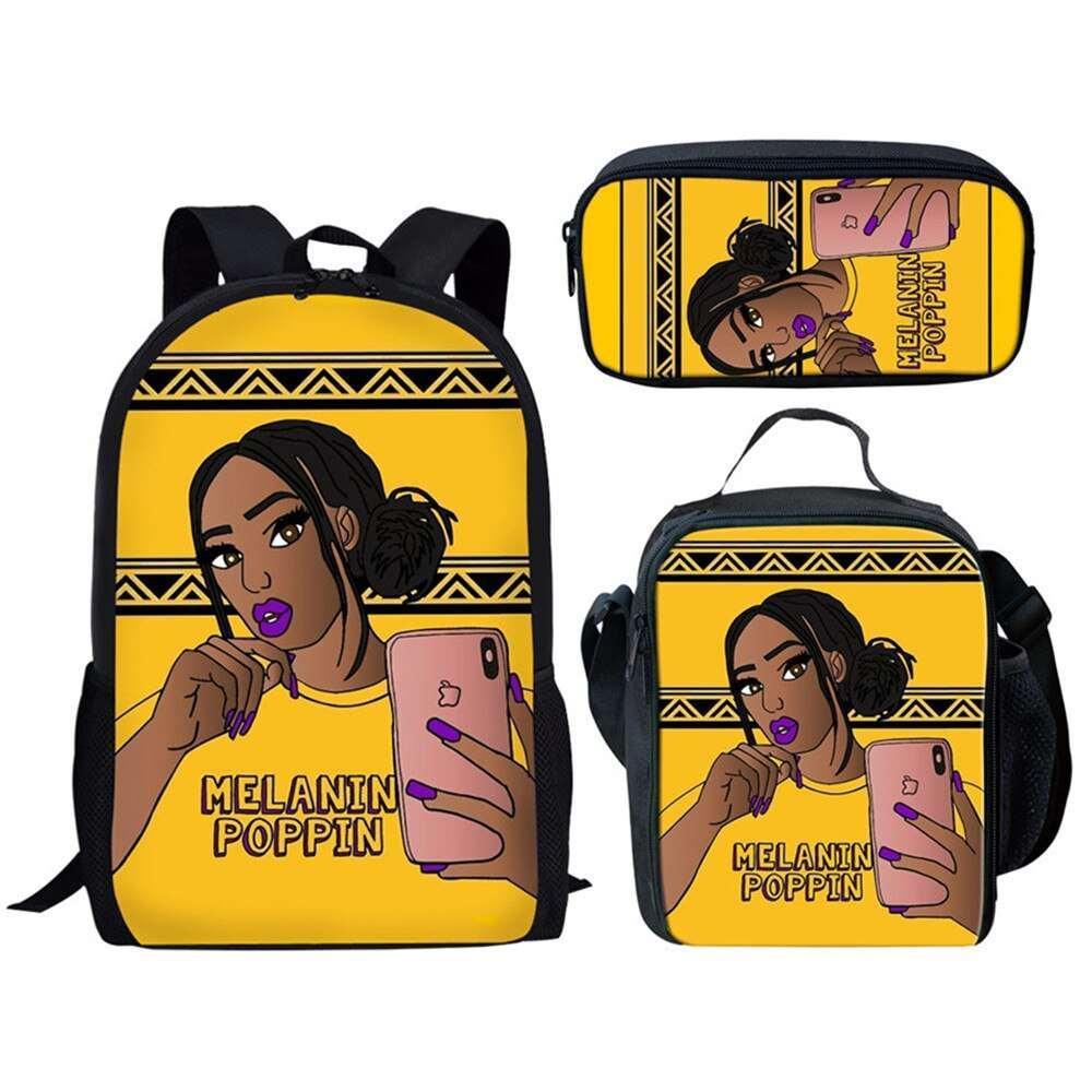 Afro Girl Magic Art School Bag Sets For Kids - HEPSIBAH SHOP