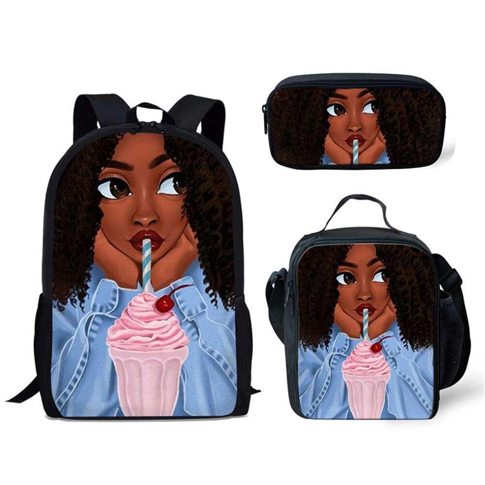 Afro Girl Magic Art School Bag Sets For Kids - HEPSIBAH SHOP