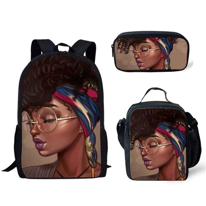 Afro Girl Magic Art School Bag Sets For Kids - HEPSIBAH SHOP