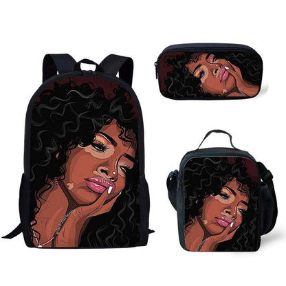 Afro Girl Magic Art School Bag Sets For Kids - HEPSIBAH SHOP