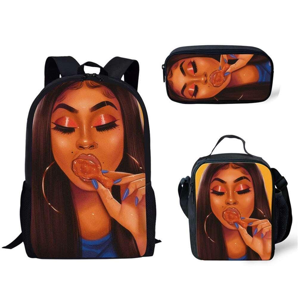 Afro Girl Magic Art School Bag Sets For Kids - HEPSIBAH SHOP