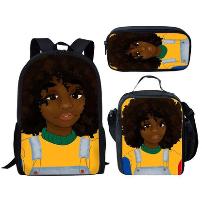 Afro Girl Magic Art School Bag Sets For Kids - HEPSIBAH SHOP