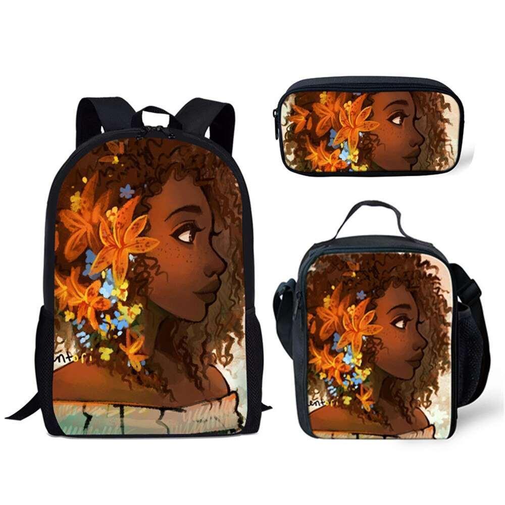 Afro Girl Magic Art School Bag Sets For Kids - HEPSIBAH SHOP