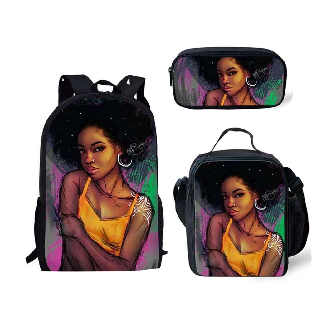 Afro Girl Magic Art School Bag Sets For Kids - HEPSIBAH SHOP