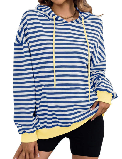 Women's Loose Casual Striped Hoodie - HEPSIBAH SHOP