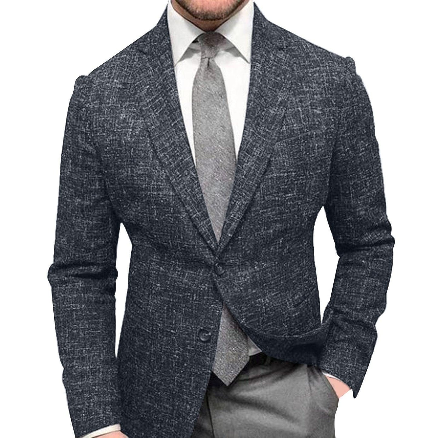 Men's Plaid Lapel Long Sleeve Suit - HEPSIBAH SHOP