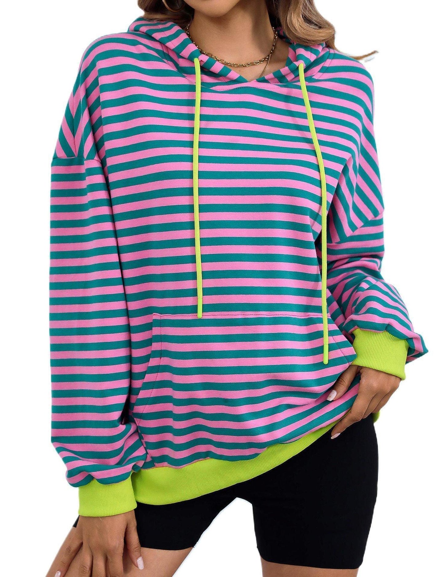 Women's Loose Casual Striped Hoodie - HEPSIBAH SHOP