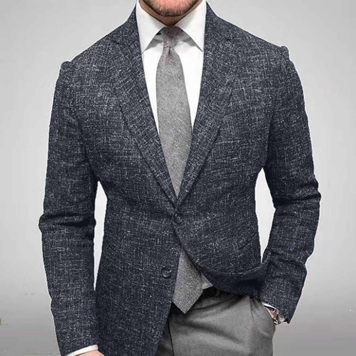 Men's Plaid Lapel Long Sleeve Suit - HEPSIBAH SHOP