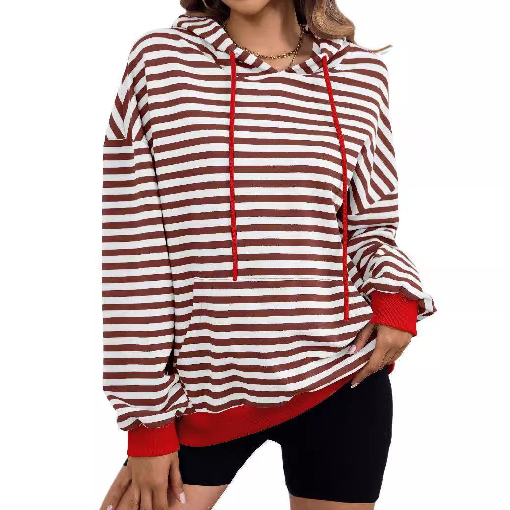 Women's Loose Casual Striped Hoodie - HEPSIBAH SHOP