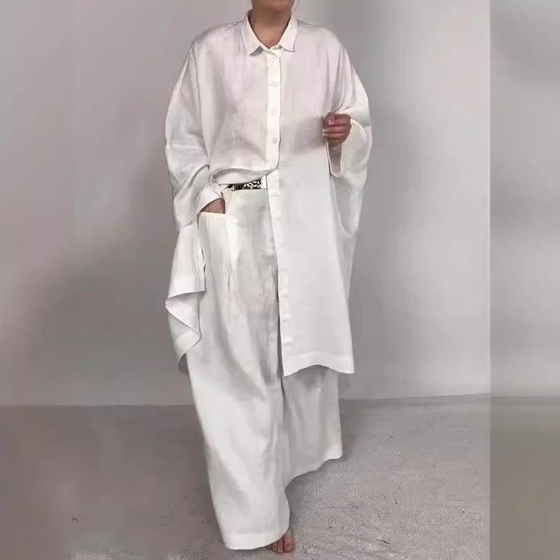 Casual Loose Shirt Outfit Wide Leg Pants Two-piece Set - HEPSIBAH SHOP