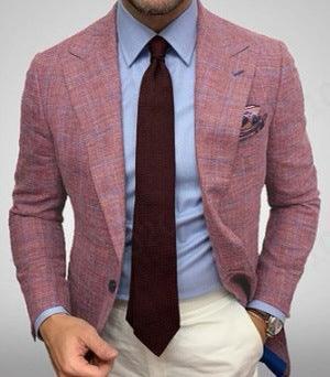 Men's Plaid Lapel Long Sleeve Suit - HEPSIBAH SHOP