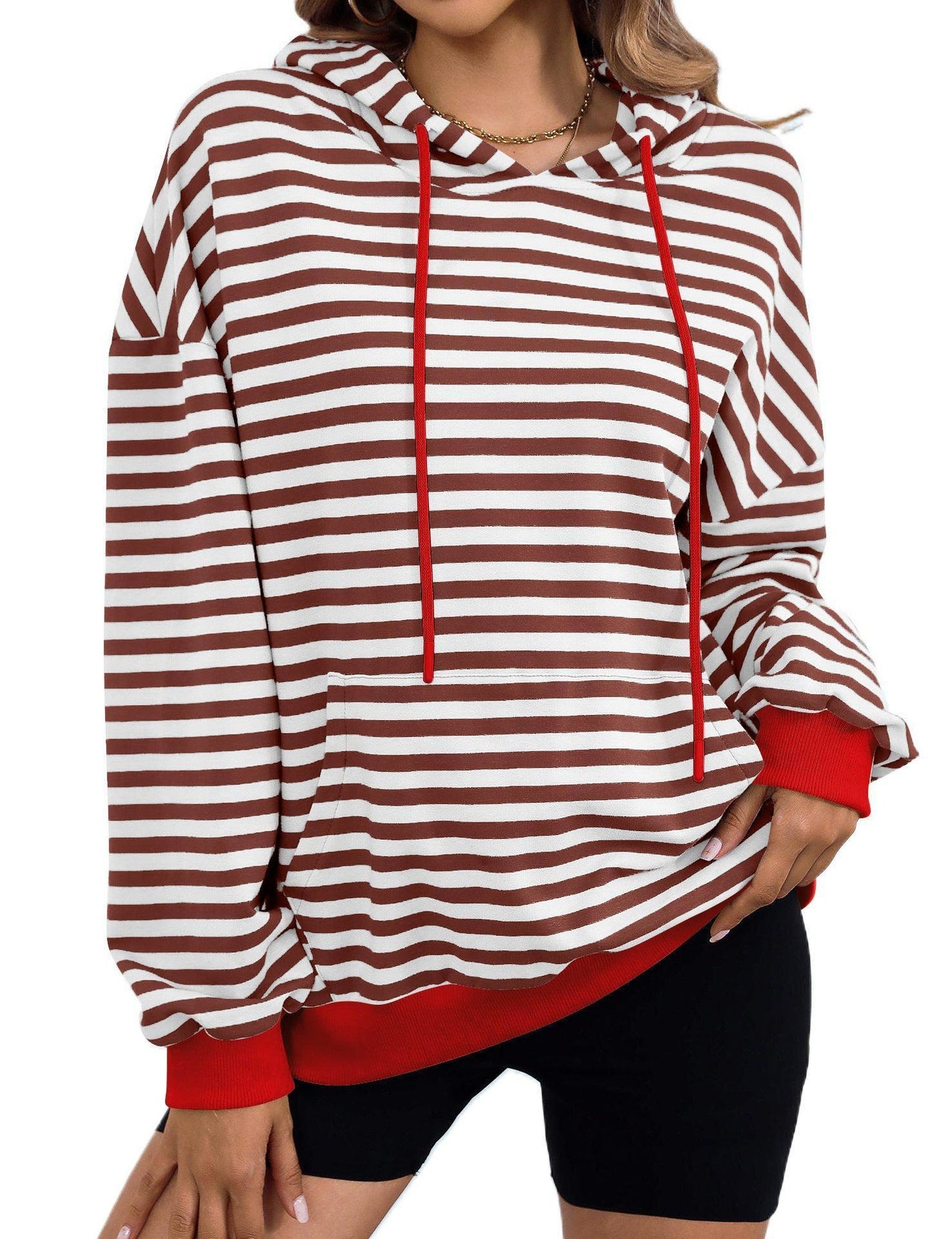 Women's Loose Casual Striped Hoodie - HEPSIBAH SHOP