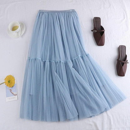 Large Swing A- Line Umbrella Mid-length Mesh Bubble Skirt - HEPSIBAH SHOP