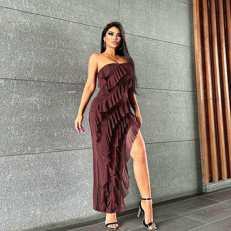 Women's Fashion Tube Top Tassel Dress - HEPSIBAH SHOP