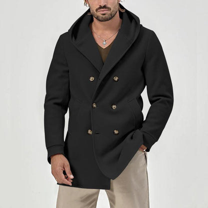 Hooded Double-breasted Casual Trench Coat - HEPSIBAH SHOP