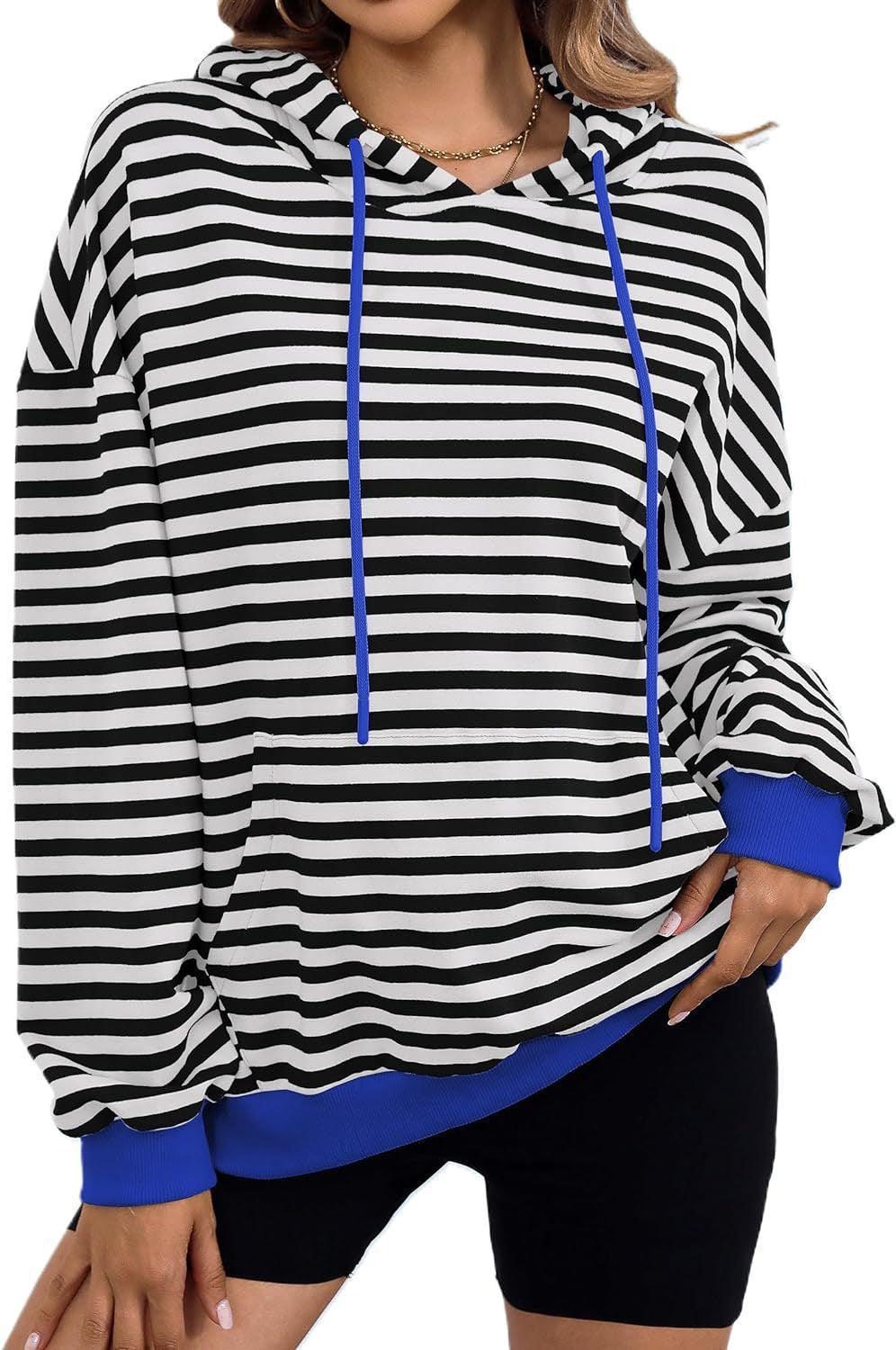 Women's Loose Casual Striped Hoodie - HEPSIBAH SHOP