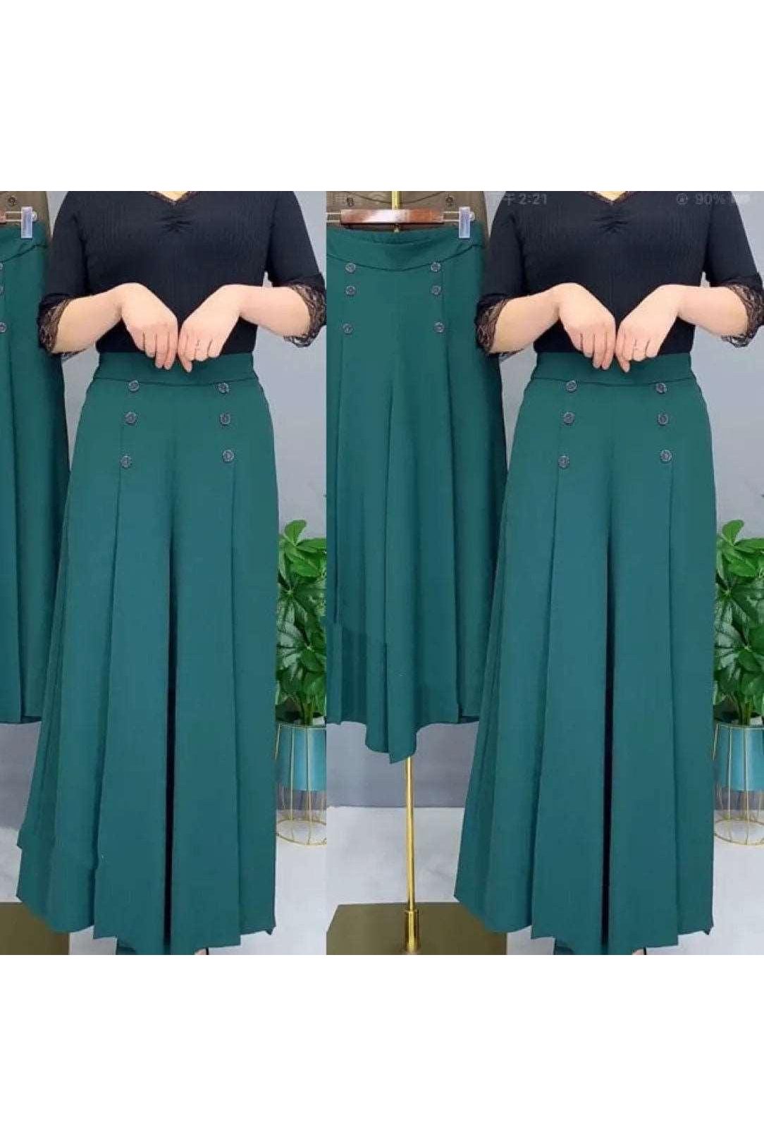 All-match Drape Button Bigfoot Nine Point Jilt Trousers Female - HEPSIBAH SHOP