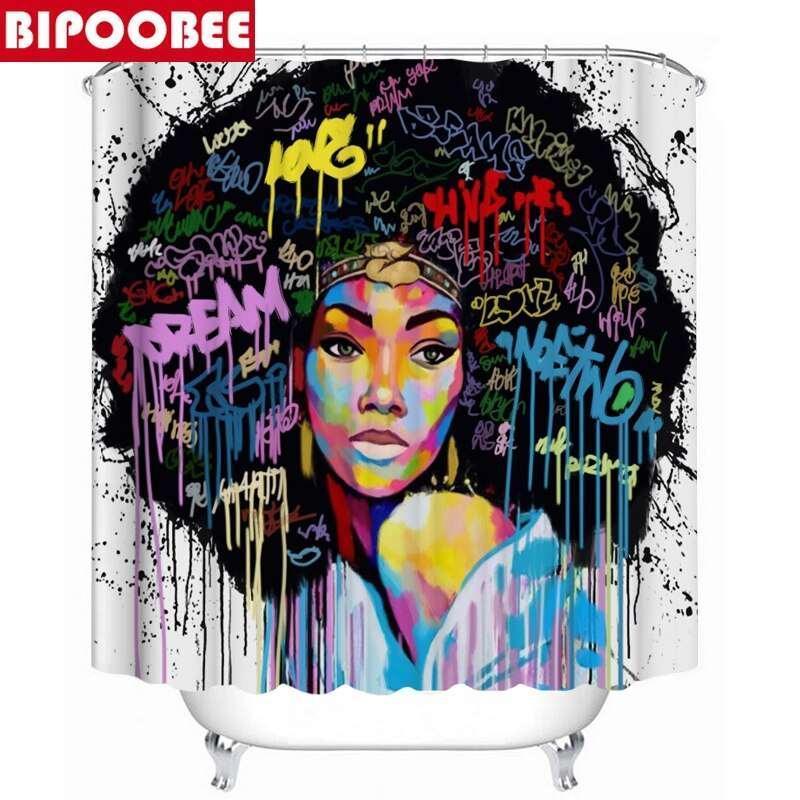 African American Women Shower Curtain Set - HEPSIBAH SHOP