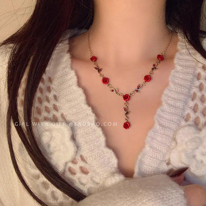 New Fashion Sweet Red Rose Necklaces - HEPSIBAH SHOP