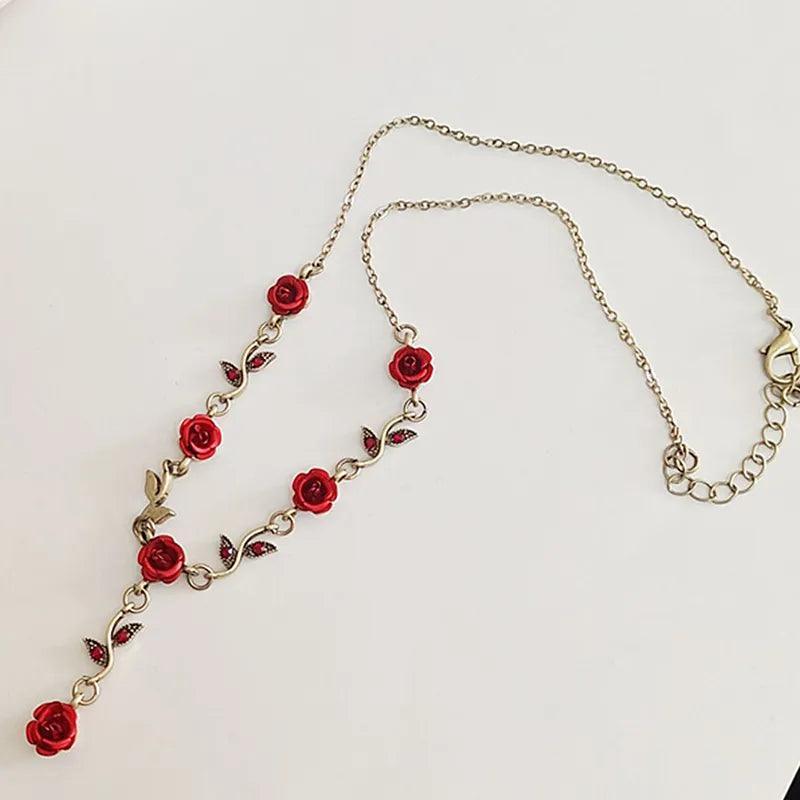 New Fashion Sweet Red Rose Necklaces - HEPSIBAH SHOP