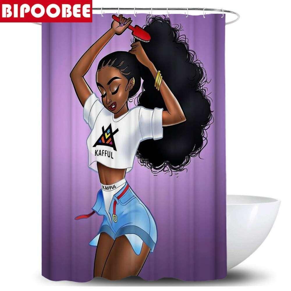 African American Women Shower Curtain Set - HEPSIBAH SHOP