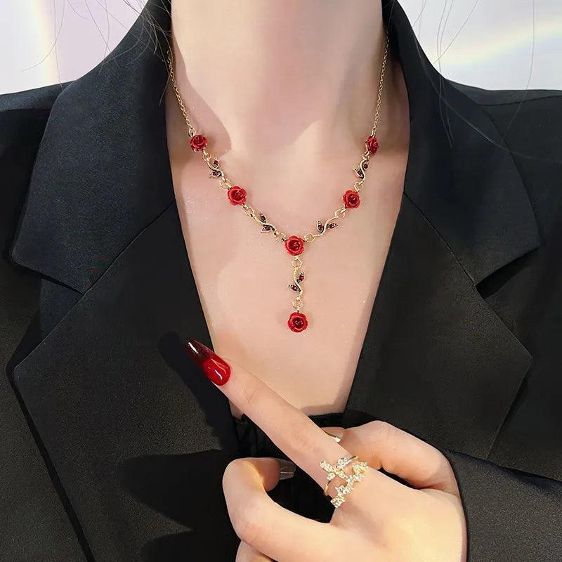 New Fashion Sweet Red Rose Necklaces - HEPSIBAH SHOP