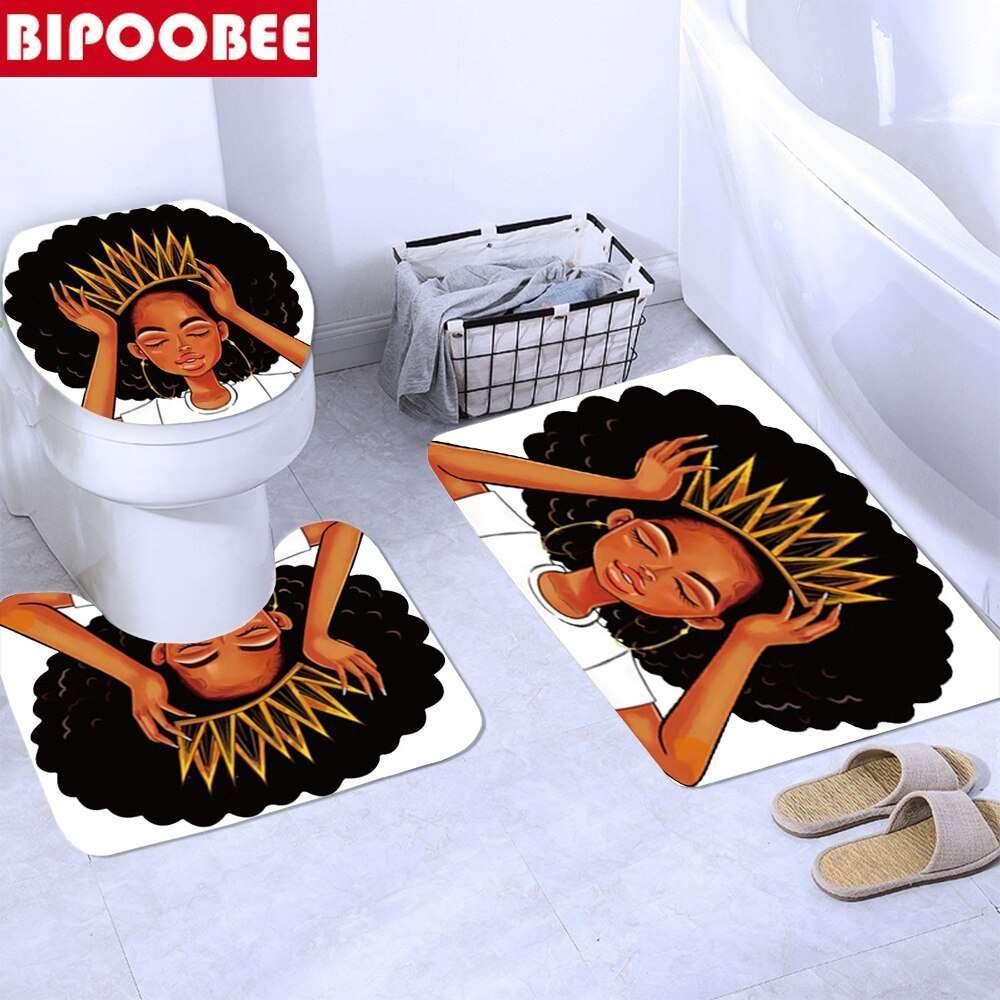 African American Women Shower Curtain Set - HEPSIBAH SHOP