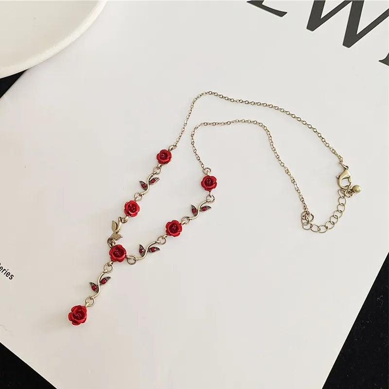 New Fashion Sweet Red Rose Necklaces - HEPSIBAH SHOP